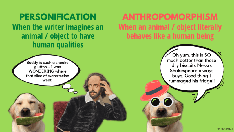 Personification vs anthropomorphism explanation