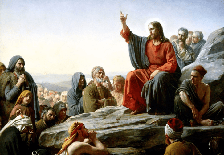 Jesus sermon on the mount painting