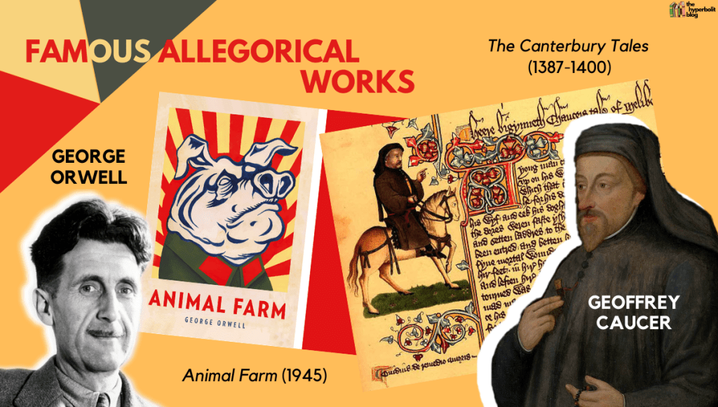 examples of allegory chaucer Canterbury tales Orwell animal farm