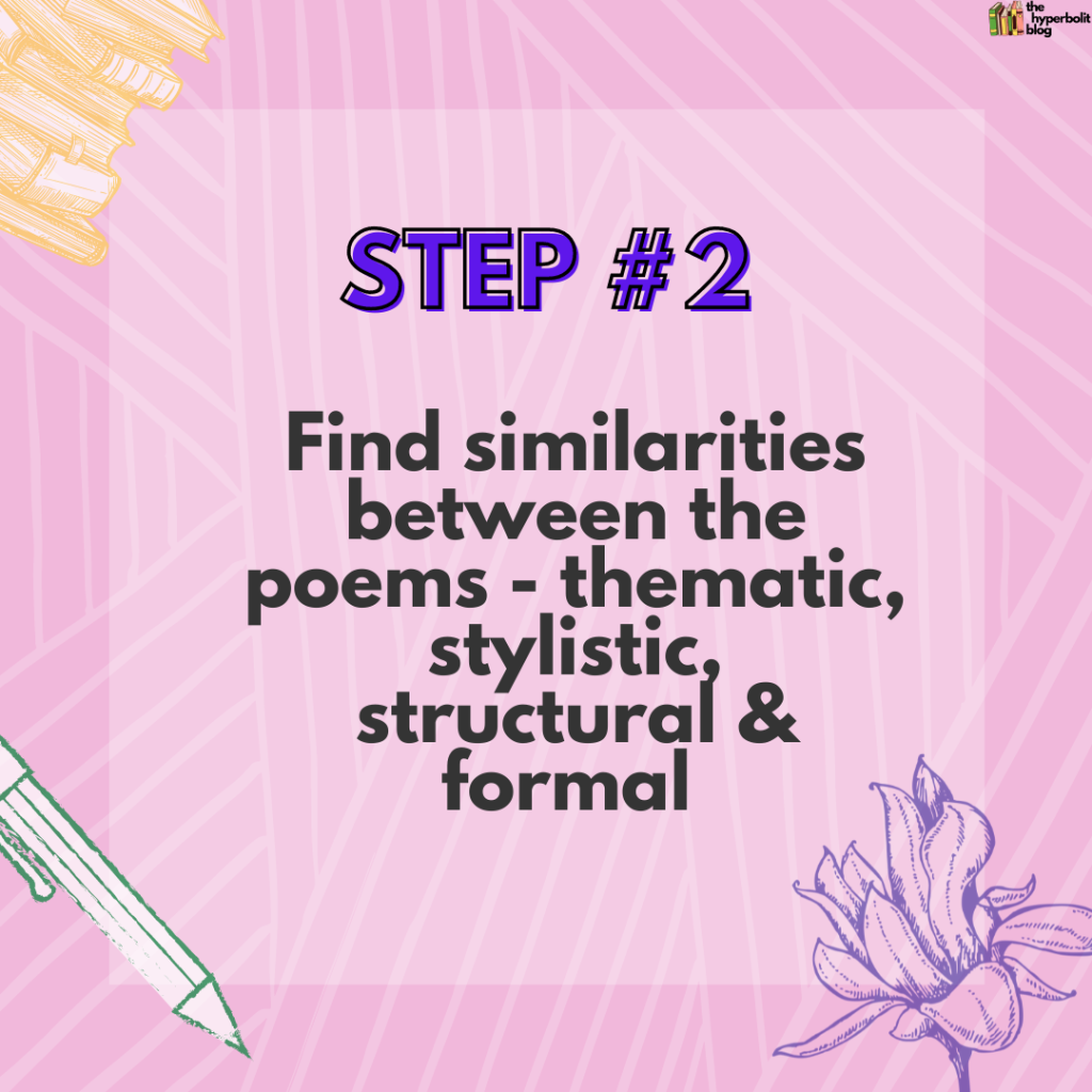how to compare poems find similarities between the poems thematic stylistic structural and formal