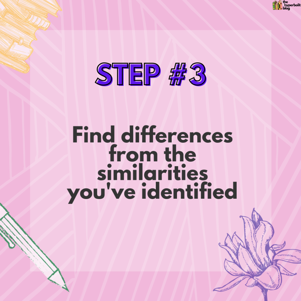 how to compare poems find differences from the similarities you have identified