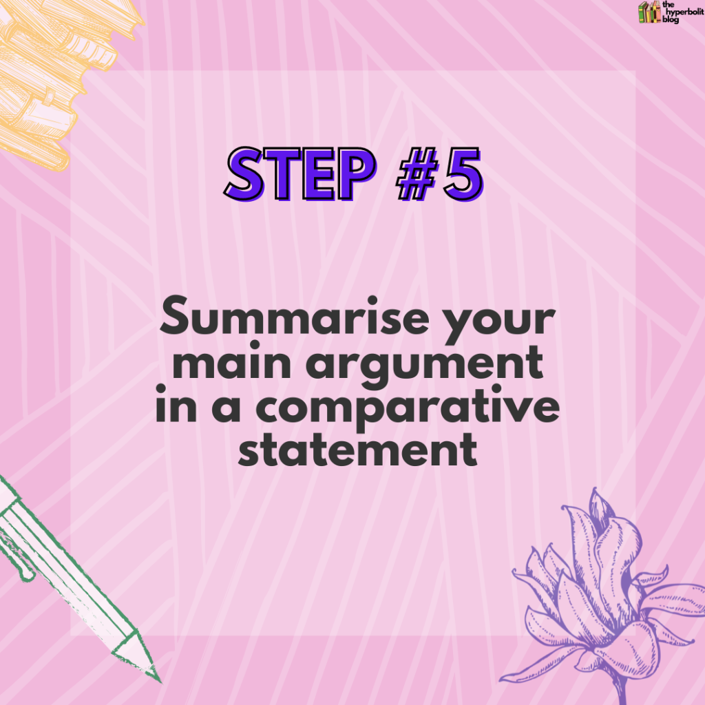 how to compare poems summarise your main argument in a comparative statement